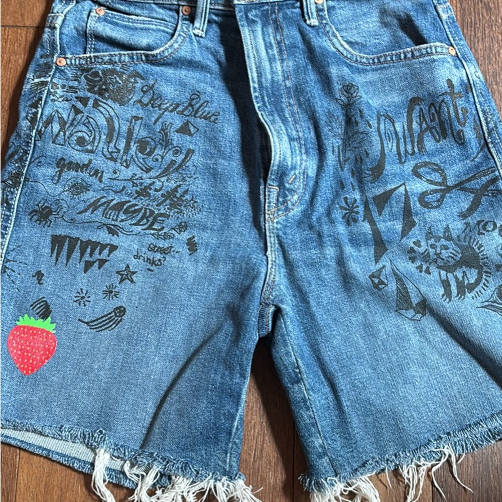 Smokin’ high waist denim shorts by MOTHER